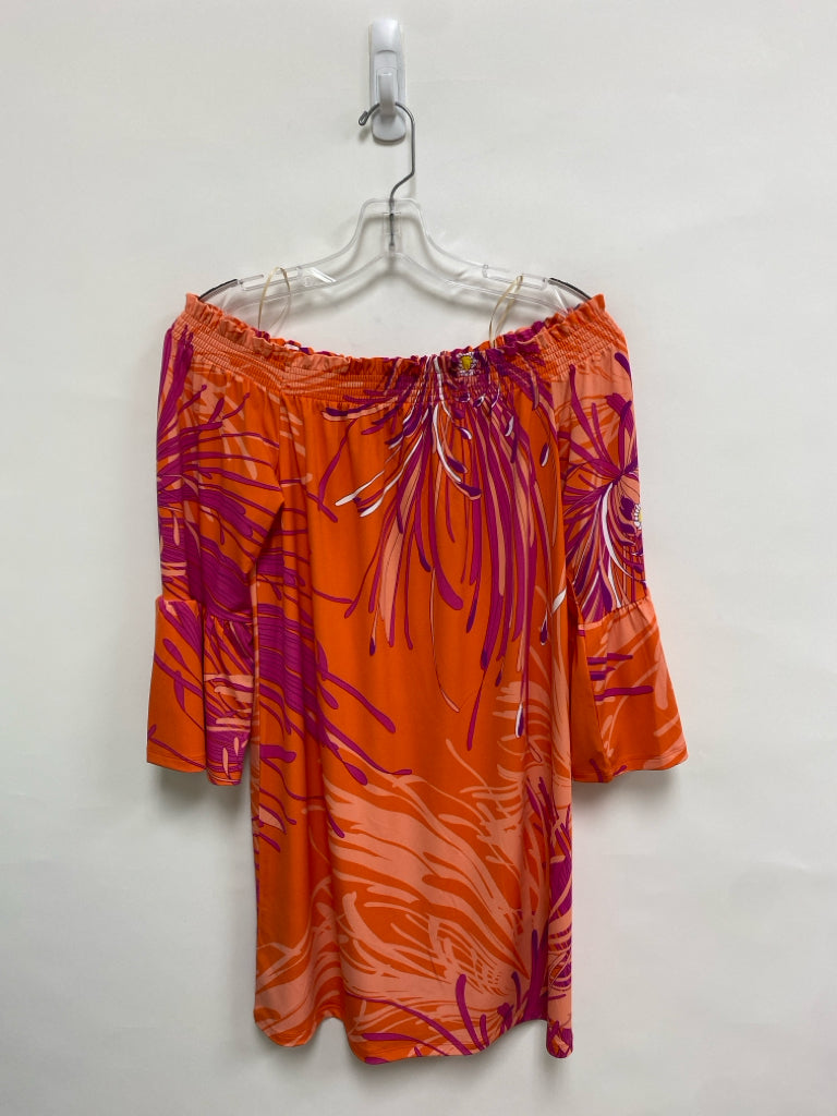 Trina Turk Size S Orange Purple/White Ladies Top