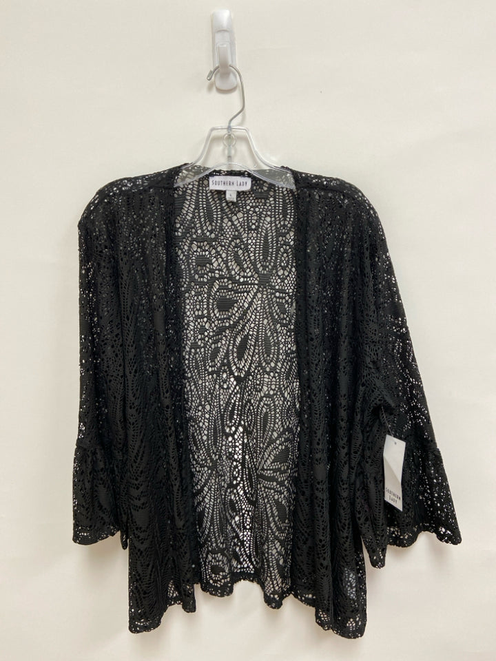 NWT Southern Lady Size L Black Lace Drape Ladies Jacket
