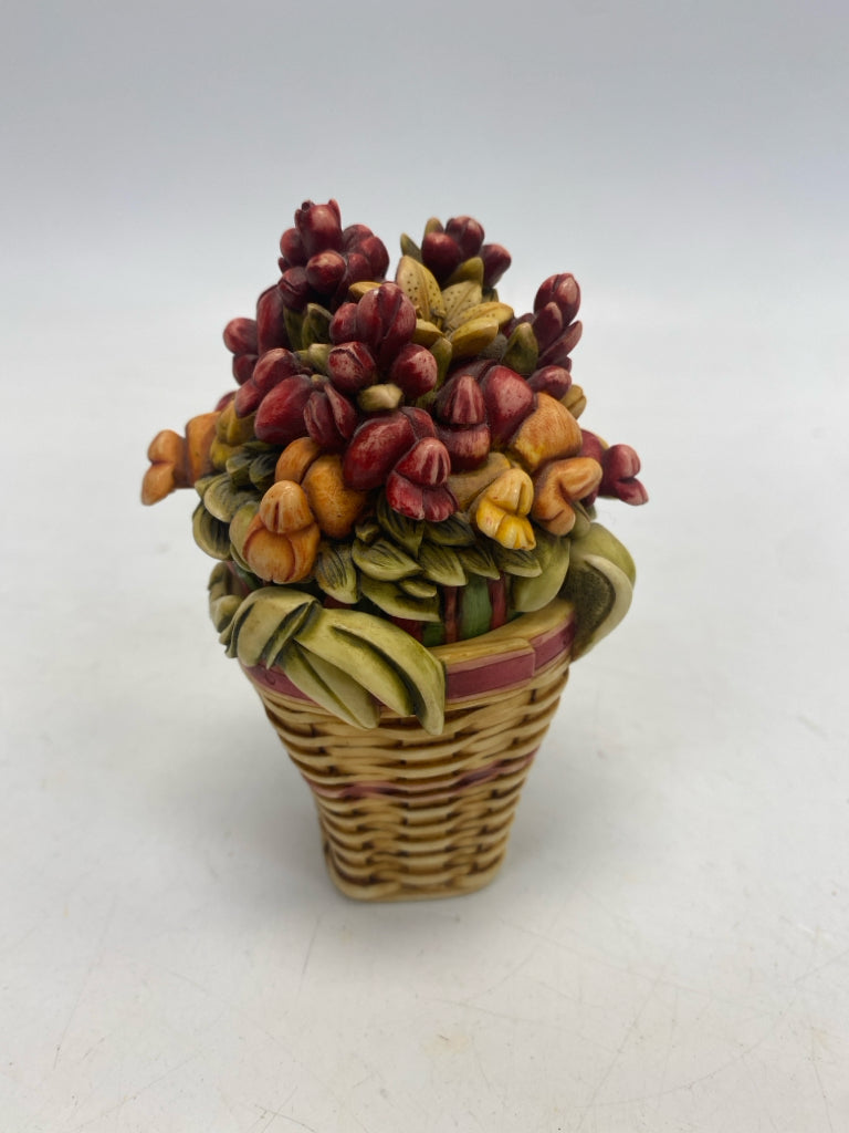 Longaberger Harmony Kingdom Snapdragon Basket Mini Trinket  Box