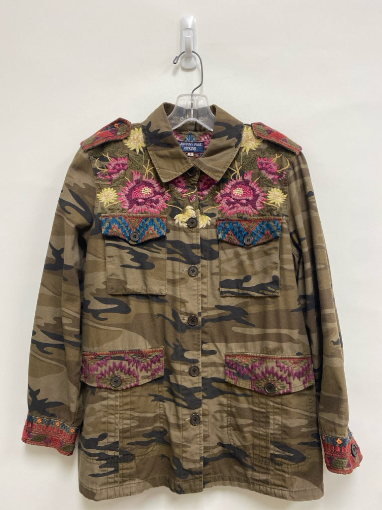 JOHNNY WAS Size S Green/Black Multi Color Embroidered Ladies Jacket