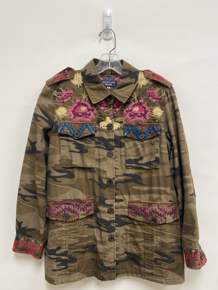JOHNNY WAS Size S Green/Black Multi Color Embroidered Ladies Jacket