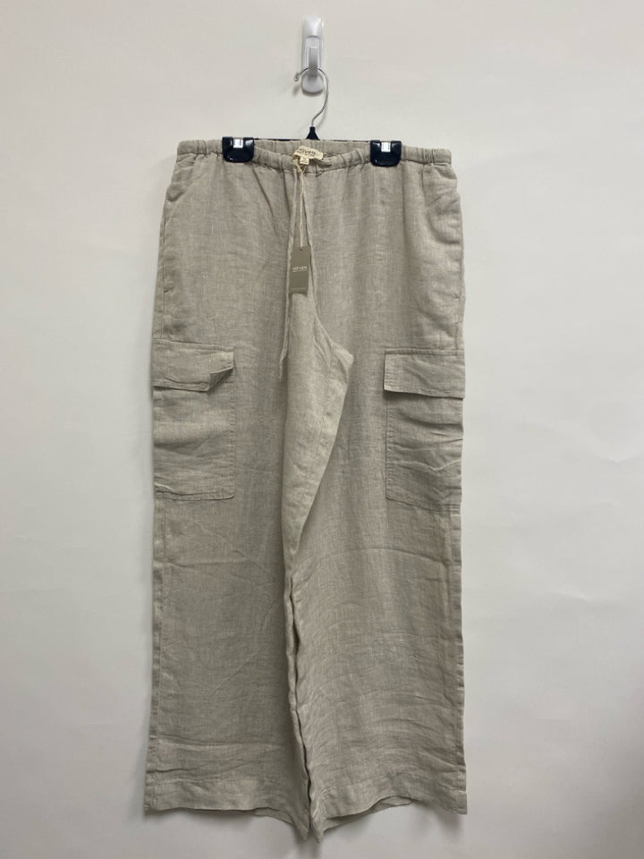 NWT HAVEN Size M Beige Pull-on Linen Ladies Pants
