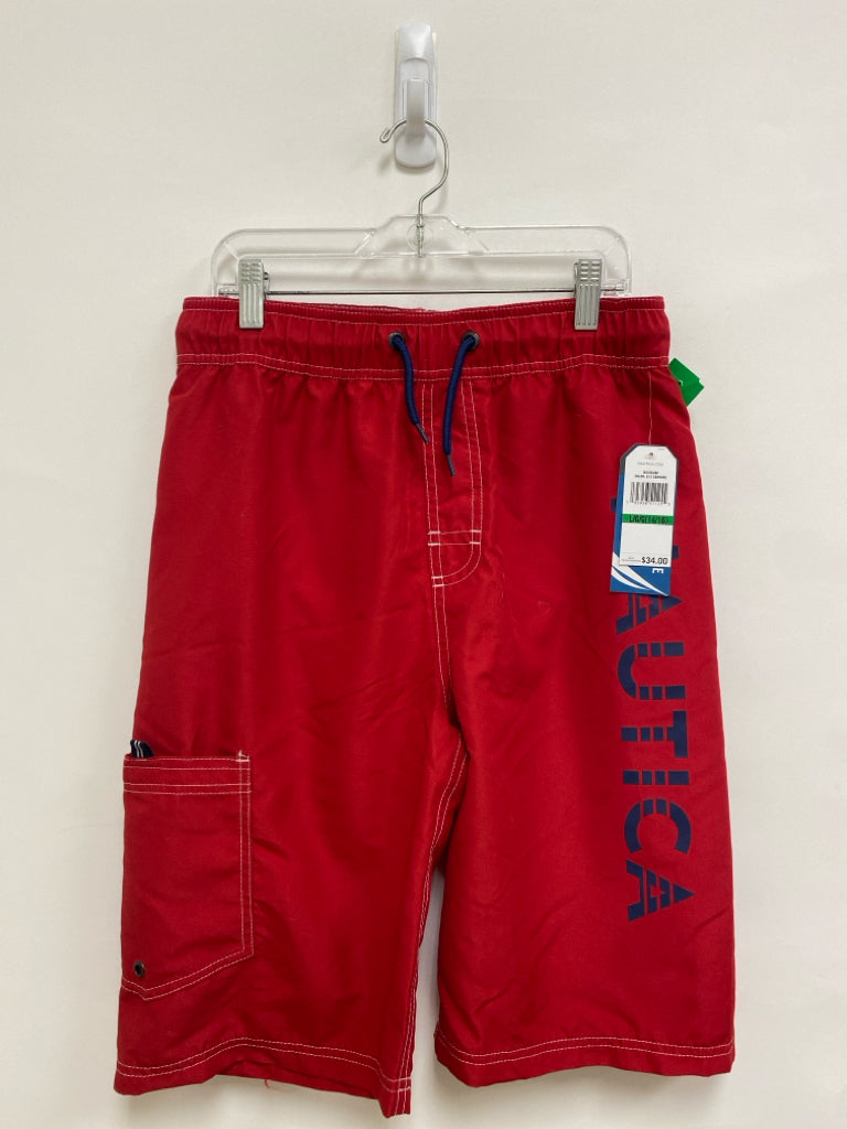 NWT Nautica SIZE 14/16 Red Navy Logo Boy&