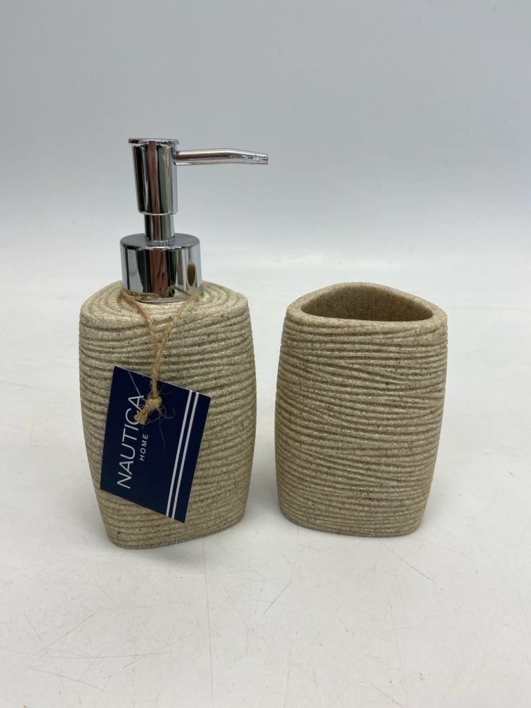 NWT Nautica Tan Ribbed Misc. Bath Item