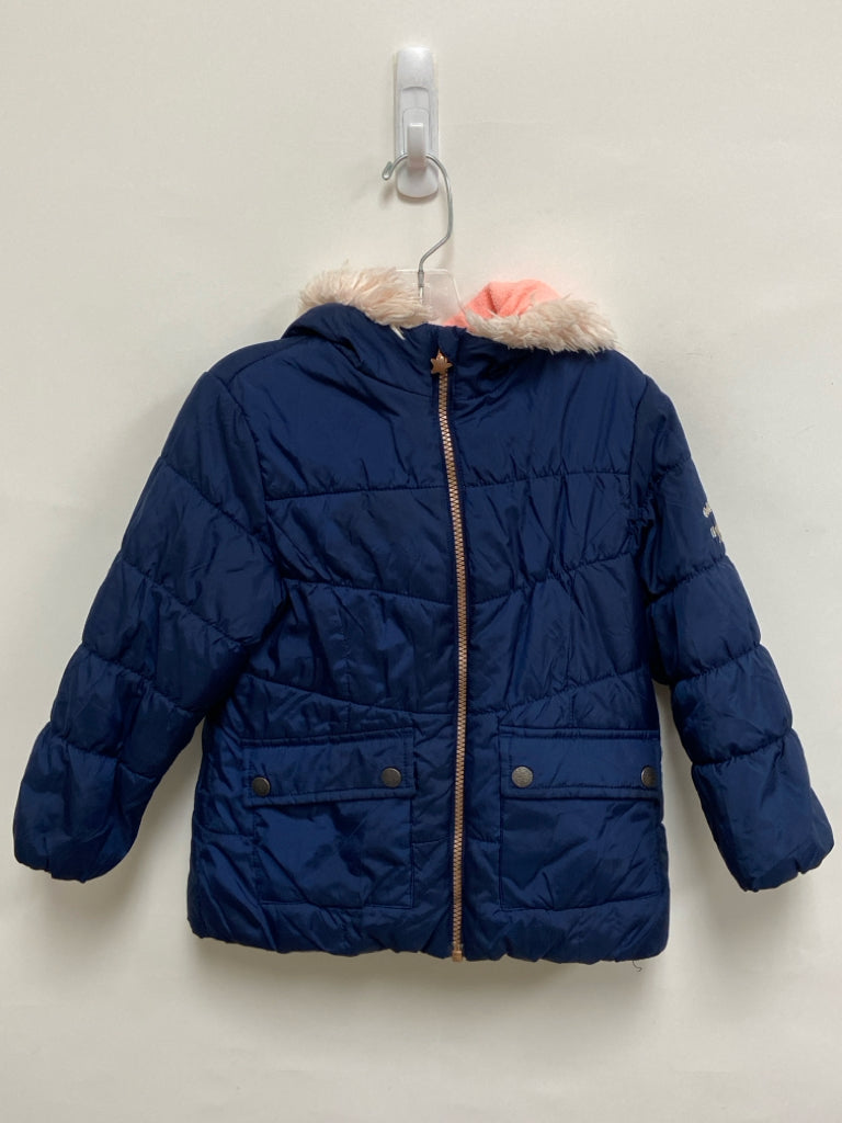 Osh Kosh SIZE 5T Navy Peach Trimmed Puffer Girl&