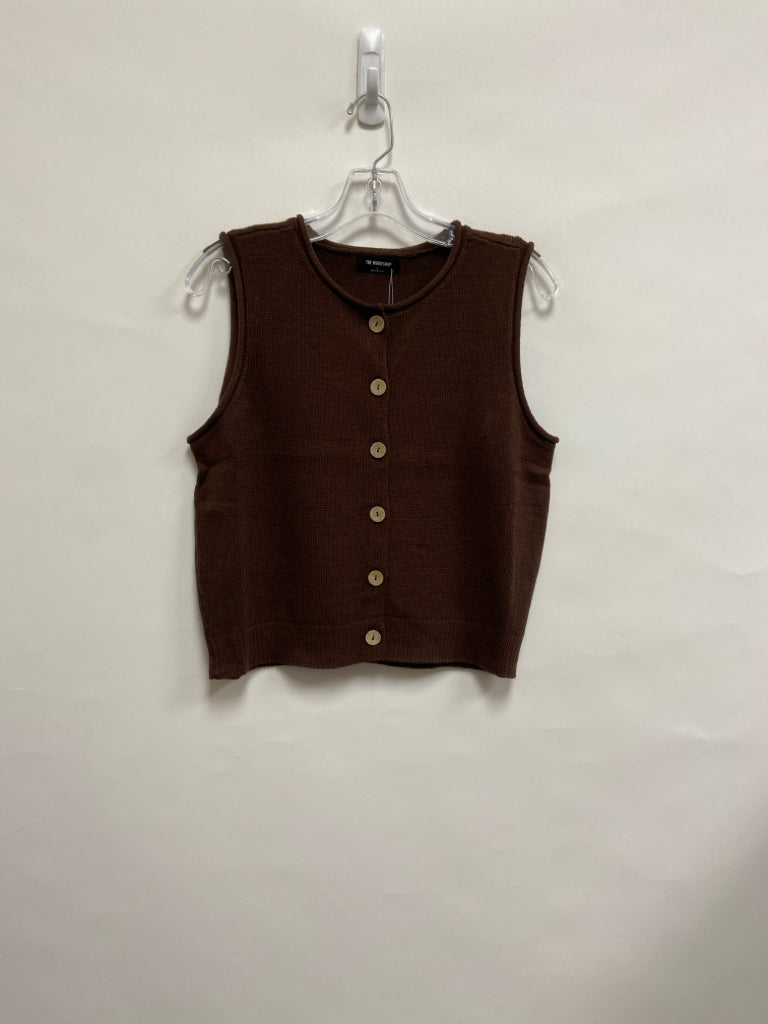 NWT Size L Brown Button Up Ladies Sweater Vest