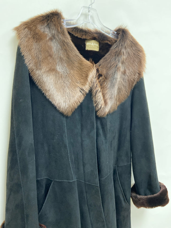 DOM &amp; RUBY Size S Black Brown Lamb Skin Ladies Jacket