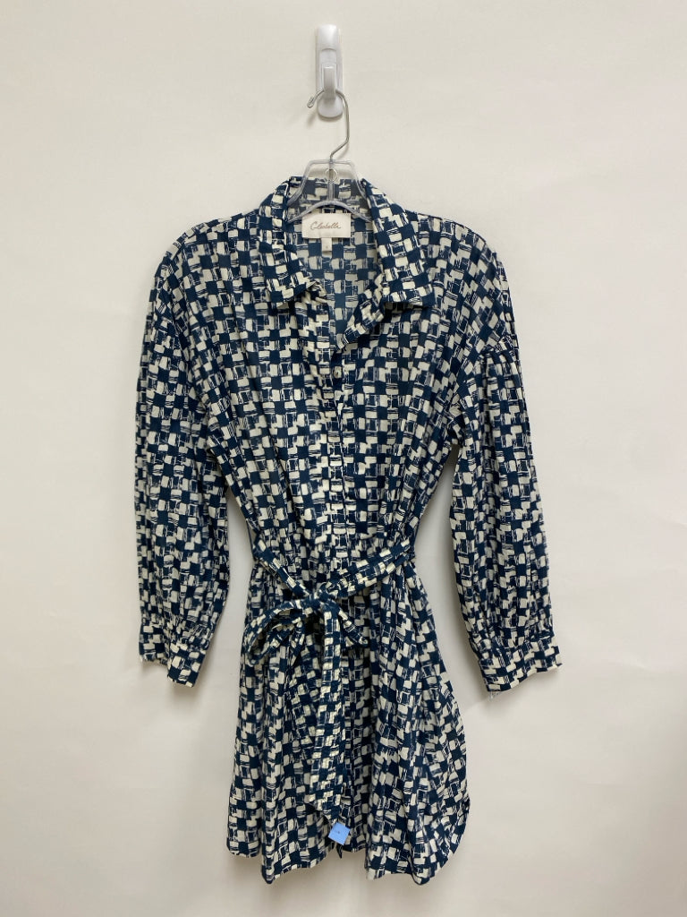 Cleobella Size S Navy White Geometric Cotton Ladies Dress