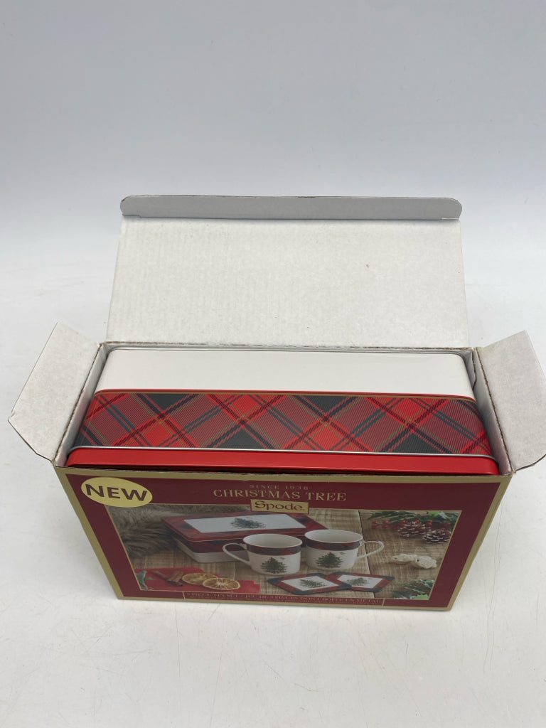 NEW/BOX Spode White Green Trees Christmas