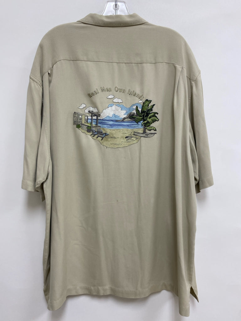 Nat Nast Size XL Beige Embroidered Silk Men&