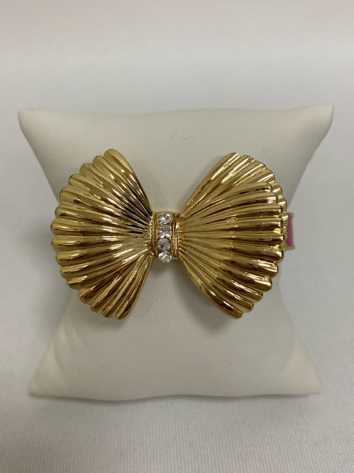 LILLY PULITZER Gold Color Hot Pink Bows Bracelet