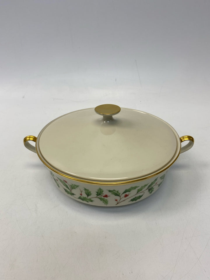 Lenox Cream Green/Red Holly Berries China Christmas