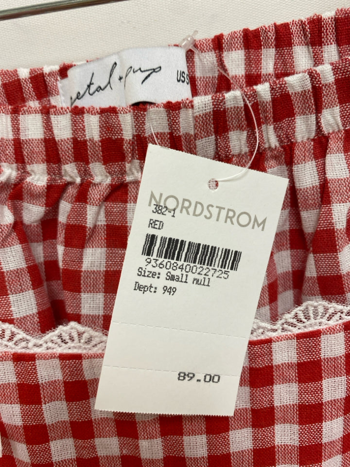 NWT Size S Red/White Checkered Tank Ladies 2pc Shorts