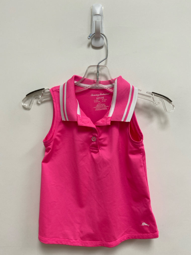 Tommy Bahama SIZE 4 Neon Pink White Trimmed Sleeveless Girl&