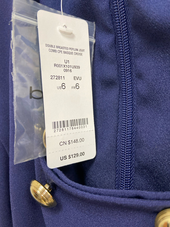 NWT Bebe Size 6 Navy Buttons Sleeveless Ladies Jumpsuit