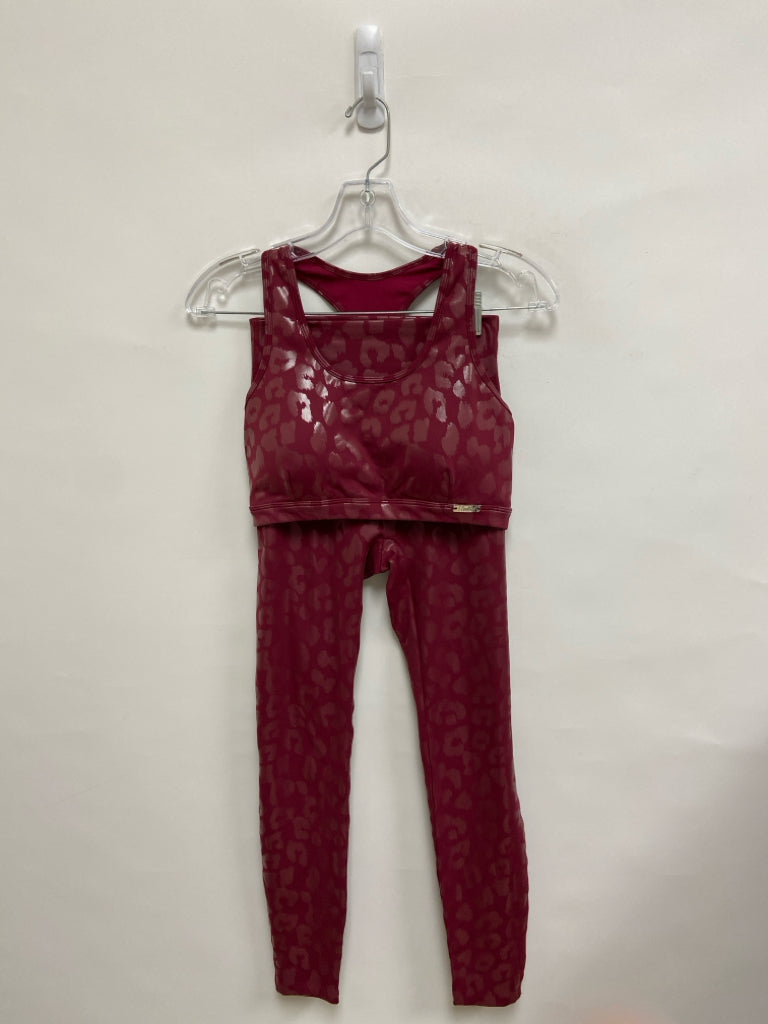 Size L Cranberry Animal Print Athletic 2pc