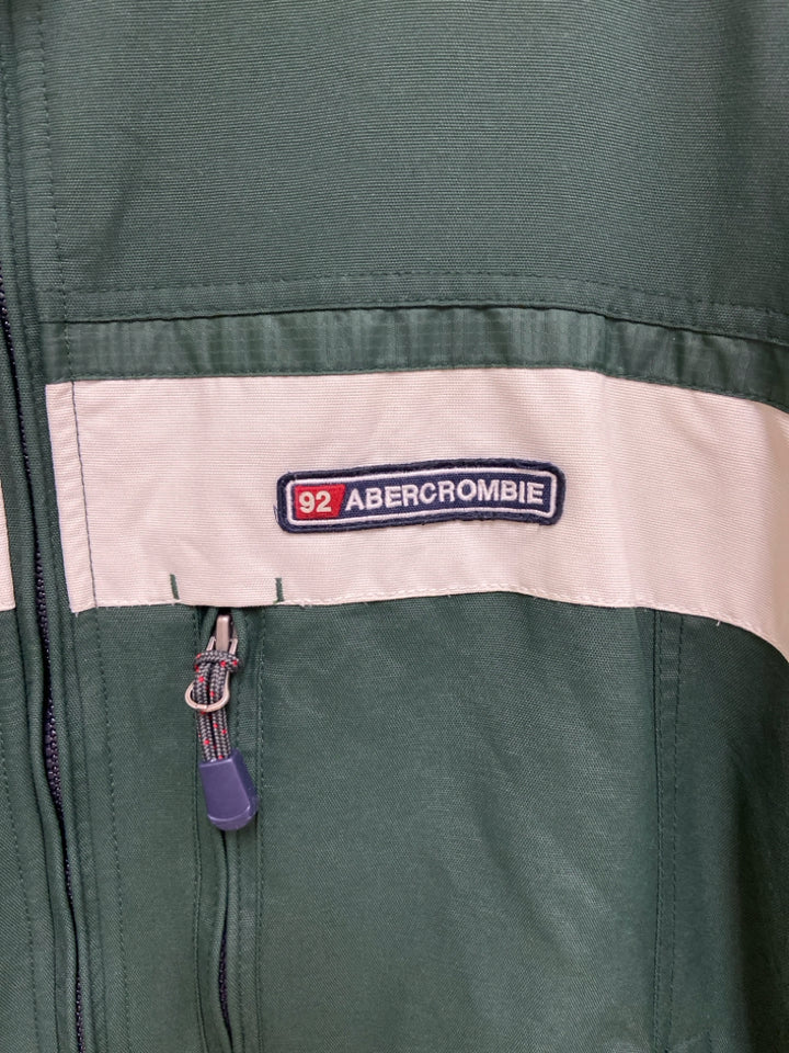 Abercrombie &amp; Fitch Size L Dark Green Zip Down Fleece Lined Men&