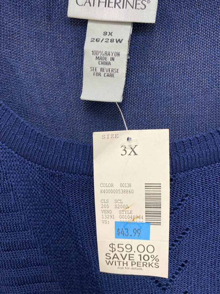 NWT Catherines  SIZE  3X Navy Beaded Plus Size Sweater