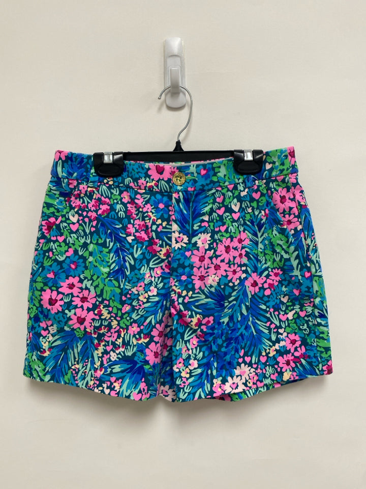 LILLY PULITZER Size 2 Blue/Green Pink Flowers Ladies Shorts