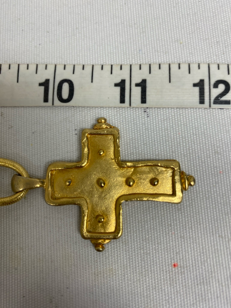 Susan Shaw Gold Color Cross Necklace