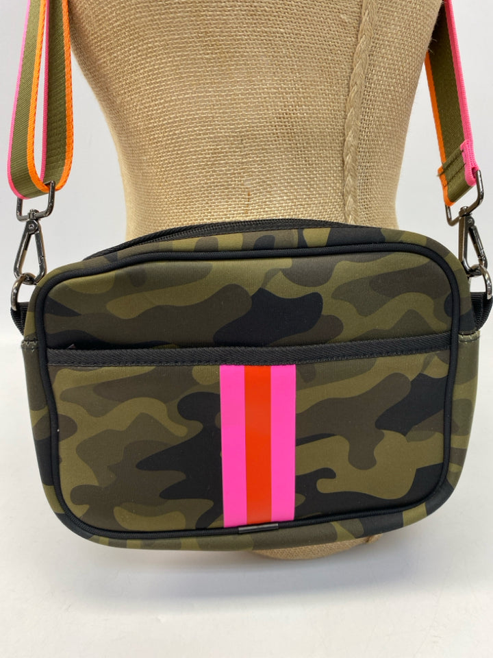 Haute Shore Green/Black Pink/Orange Camouflage Crossbody