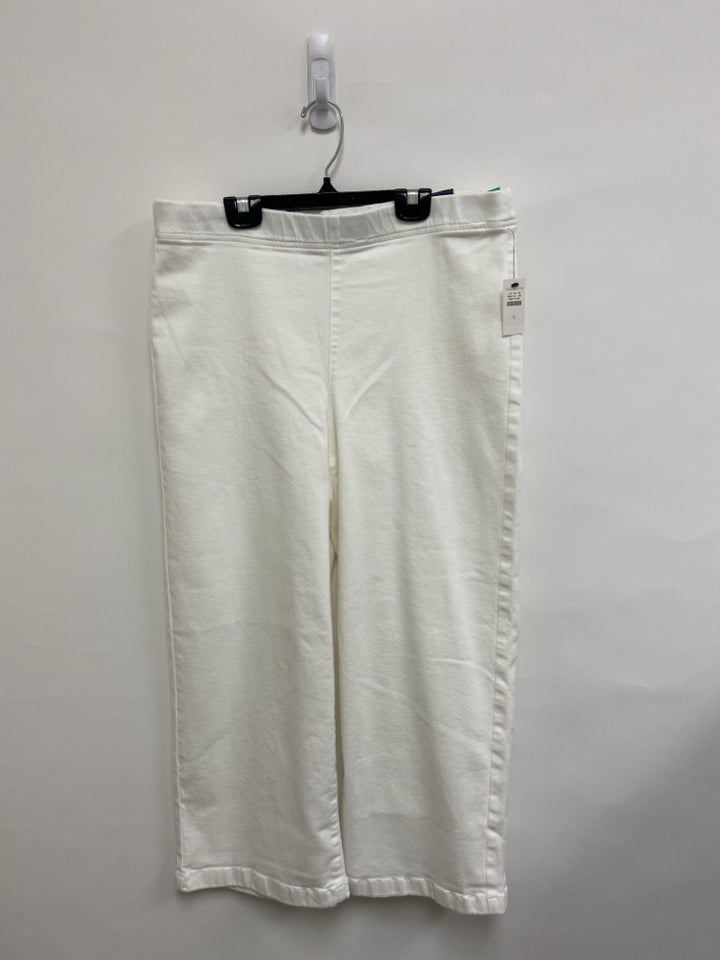 NWT Talbots Size L White Pull-on Ladies Pants