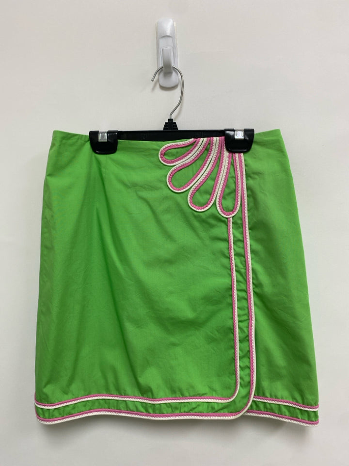 LILLY PULITZER Size 0 Green Pink Trimmed Ladies Skirt