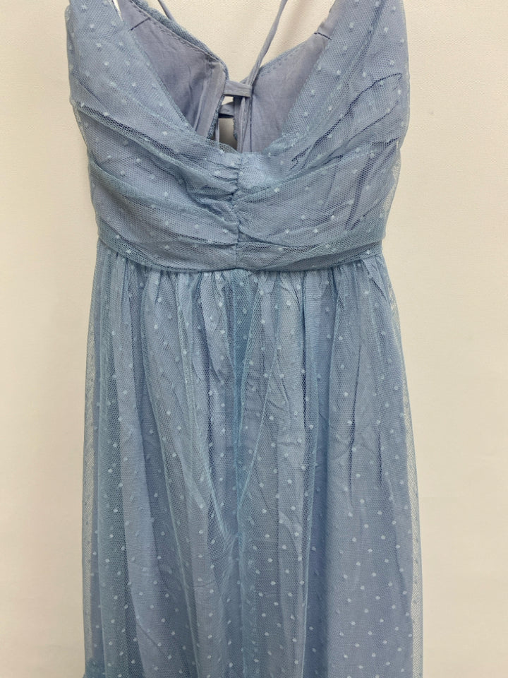 NWT Size 2 Powder Blue Polka Dot Sleeveless Tulle Ladies Dress