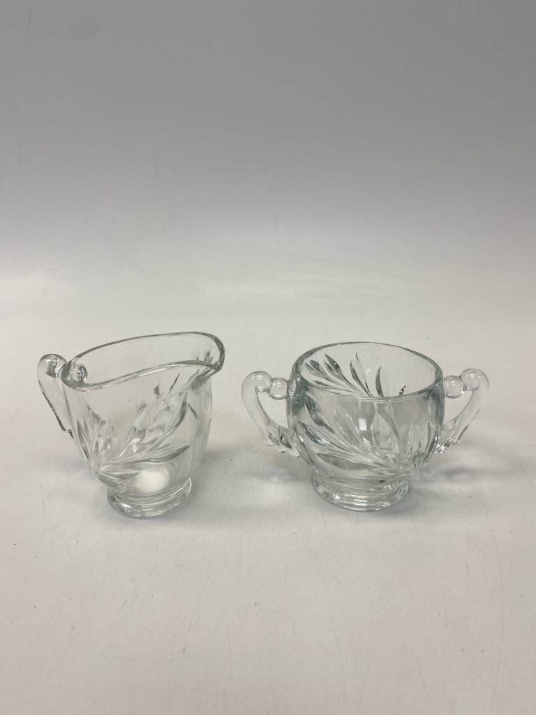 Clear Vine Glass Sugar/Creamer