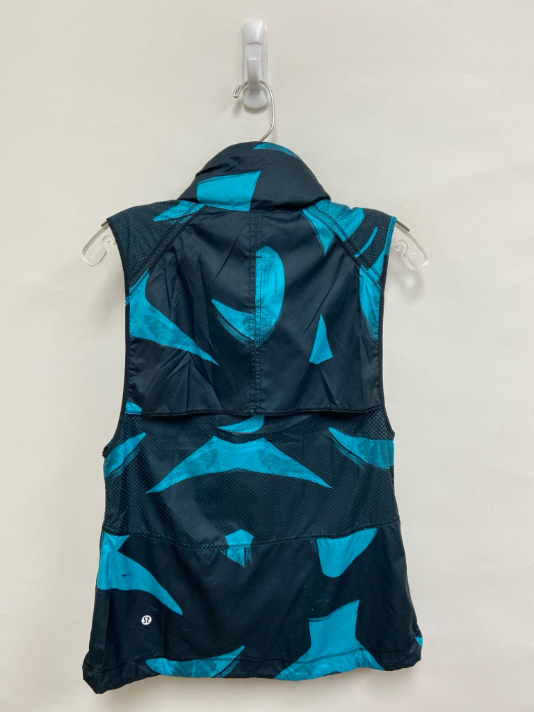 Lululemon Size 6 Black Turquoise Athletic Vest