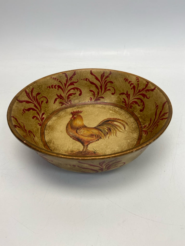 Gold Color Red Ceramic Decorative Bowl