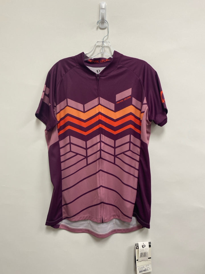 NWT  SIZE  XXL Purple Lavender/Orange Print Zip Down Plus Size Athletic Top