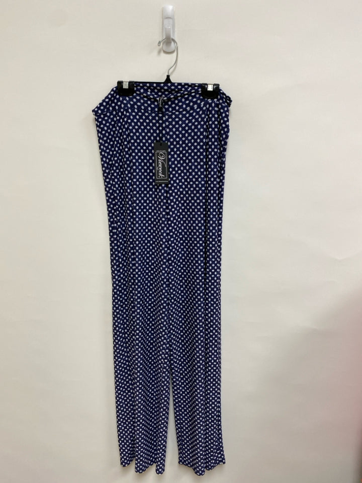NWT Viereck Size L Dark Blue White Stars Ladies Pants