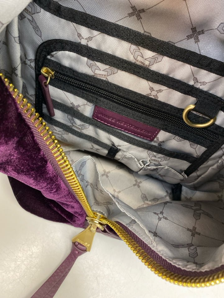 NWT Aimee Kestenberg Dark Purple Velvet Backpack