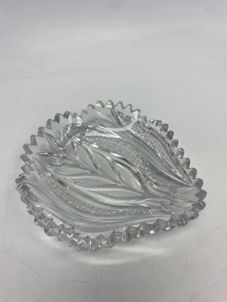 Clear Cut-Glass Candy Container