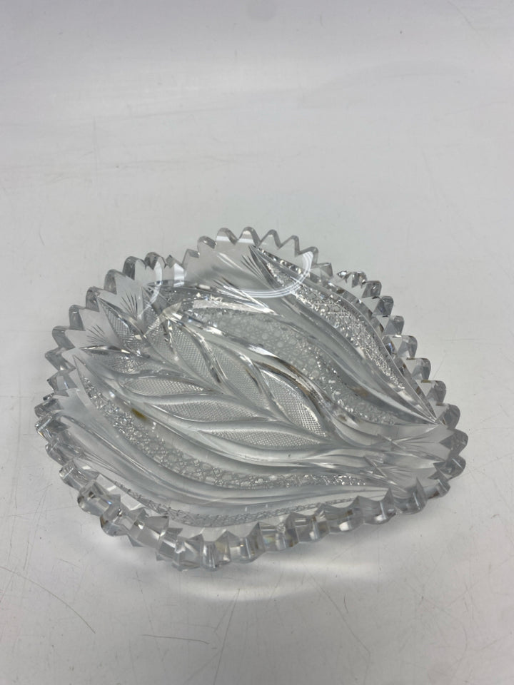 Clear Cut-Glass Candy Container
