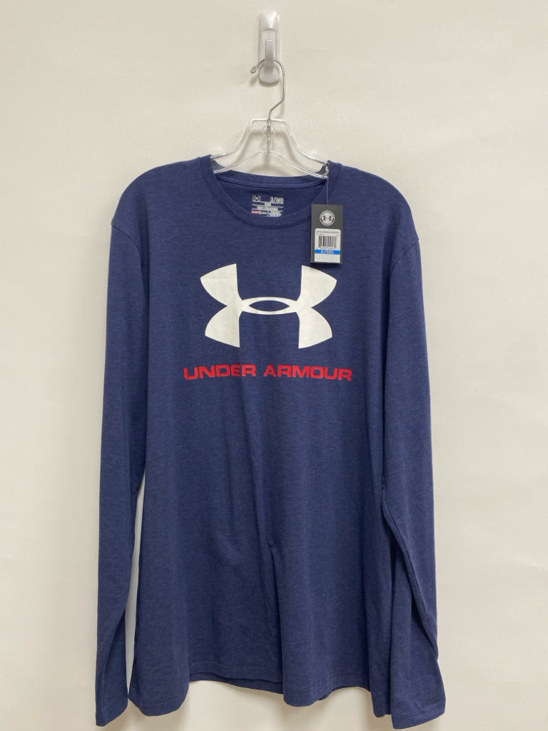 NWT Under Armour Size XL Blue White/Red Logo Men&