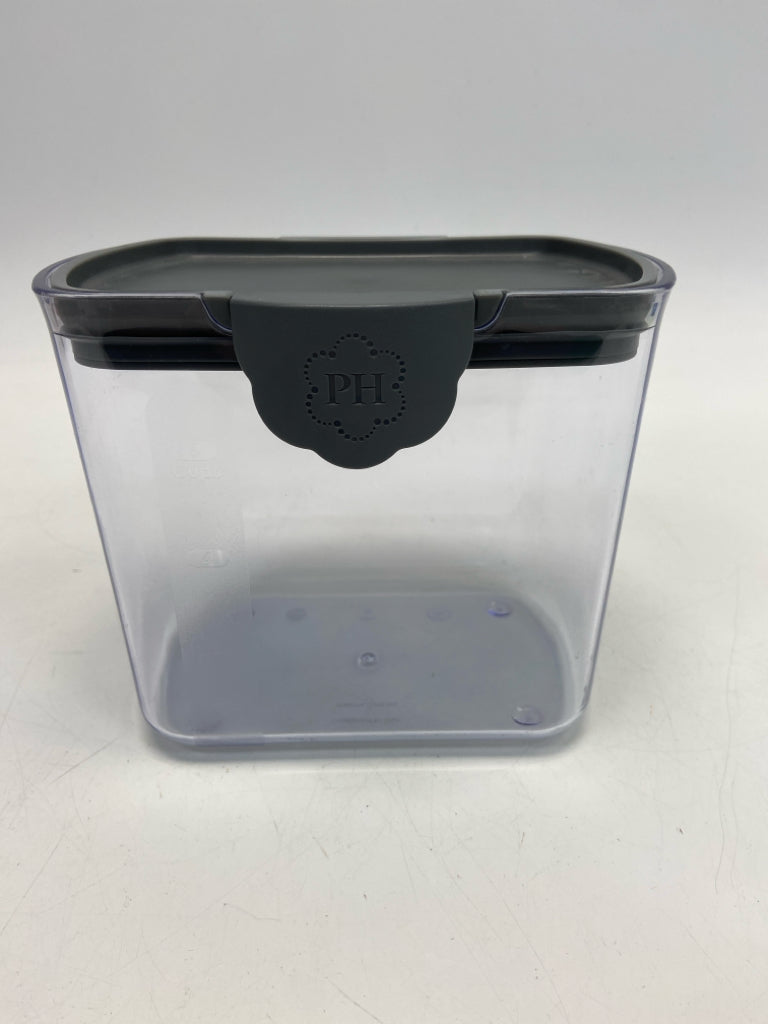 Princess House Clear Dark Gray Storage Container