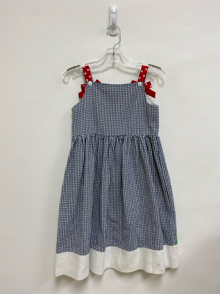 Chantilly Place SIZE 6X Navy/white Checkered Sleeveless Seersucker Girl&