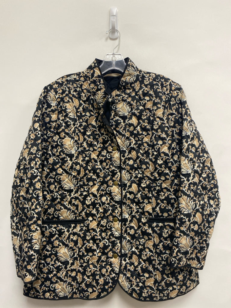 Soft Surroundings Size XLP Black/Tan Floral Petite Jacket