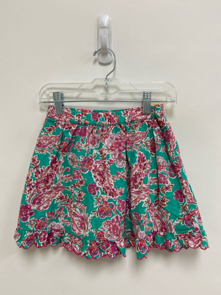 Crew Cuts SIZE 8 Aqua Coral/Tan Paisley Girl&