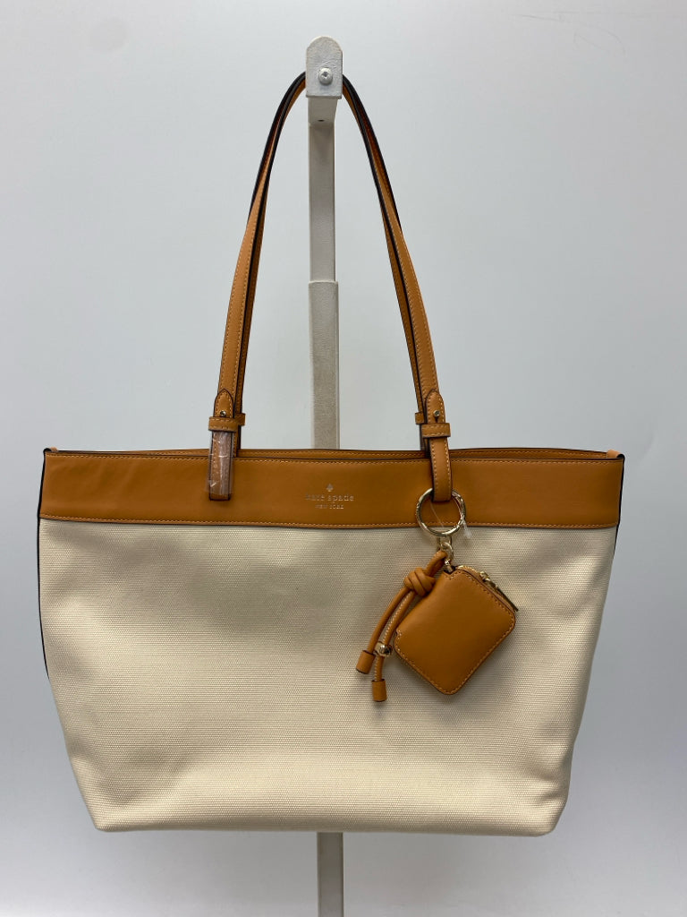 NWT Kate Spade  Size Natural Brown Canvas Handbag