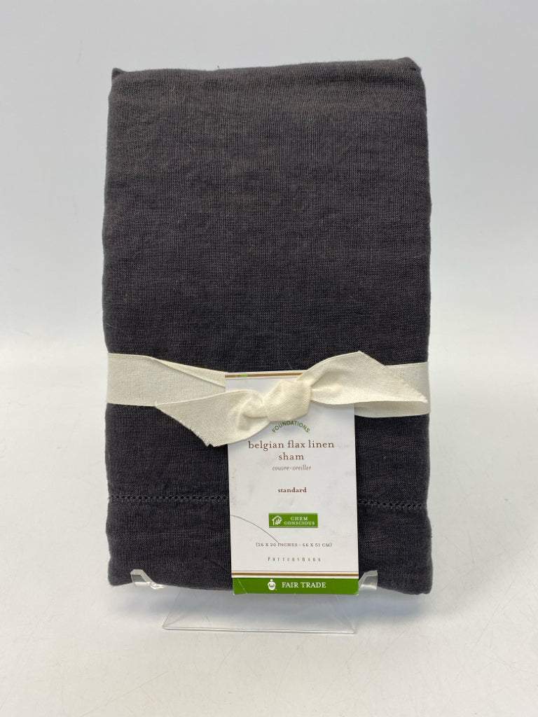 NWT Pottery Barn Charcoal Linen Sham