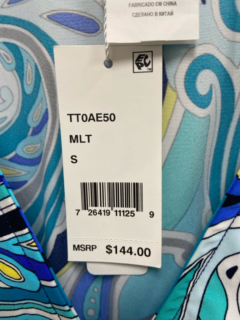NWT Trina Turk Size S Turquoise Blue/Multi Acanthus Ladies Coverup