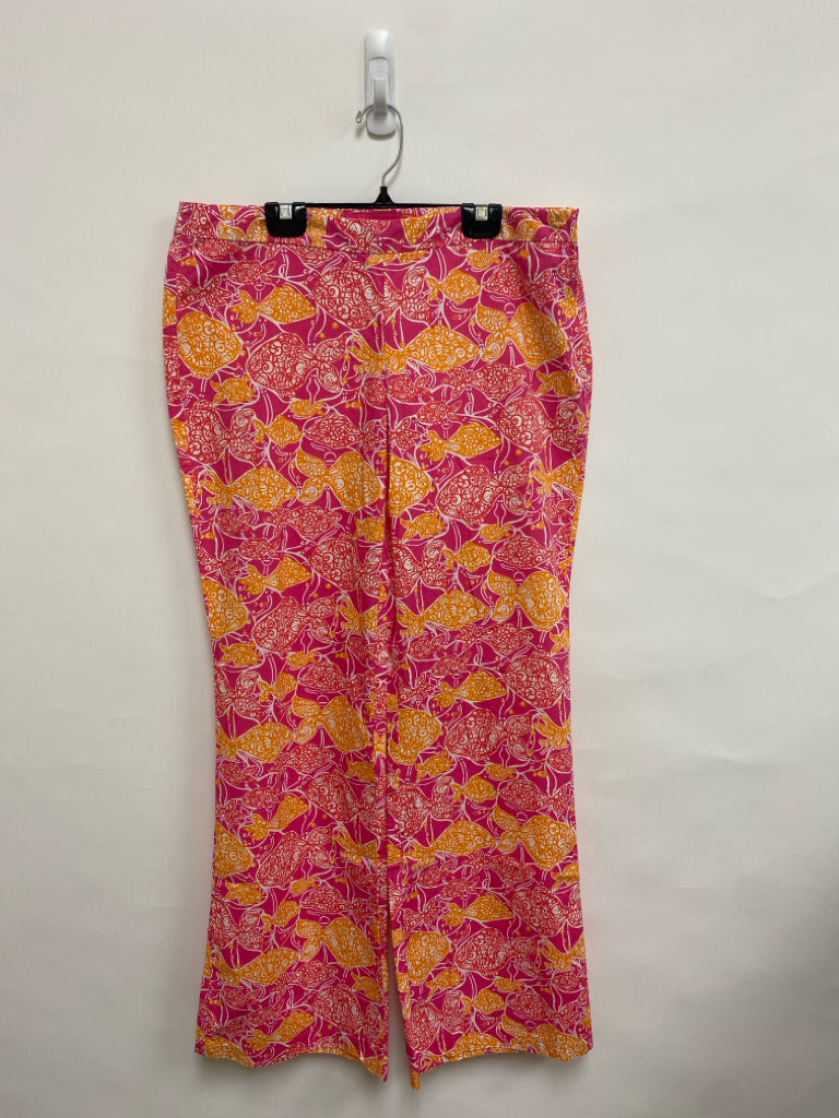 LILLY PULITZER Size 10 Pink Orange Fish Ladies Pants
