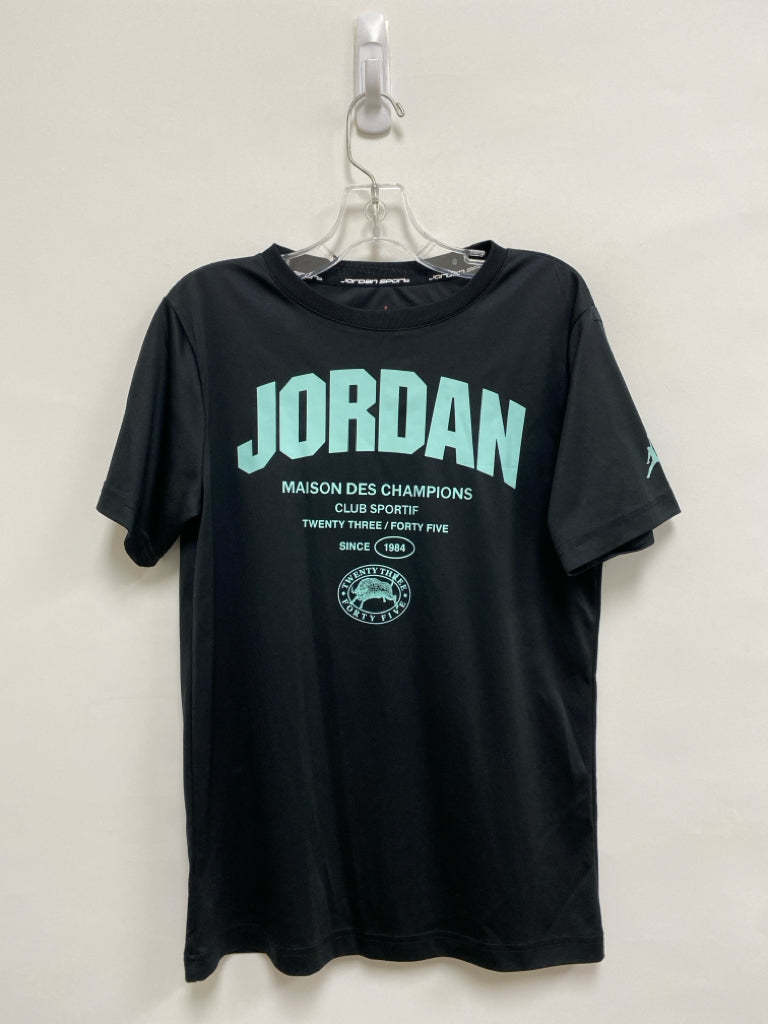 JORDAN SIZE 12/13 Black Aqua Words Boy&