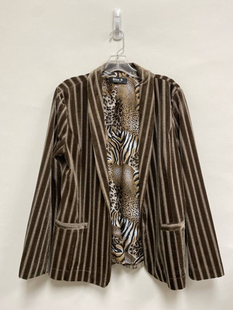 Size L Brown Silver Striped Ladies Jacket