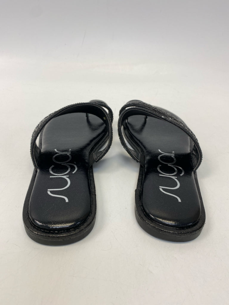 Size 8 Black Beaded Sandals