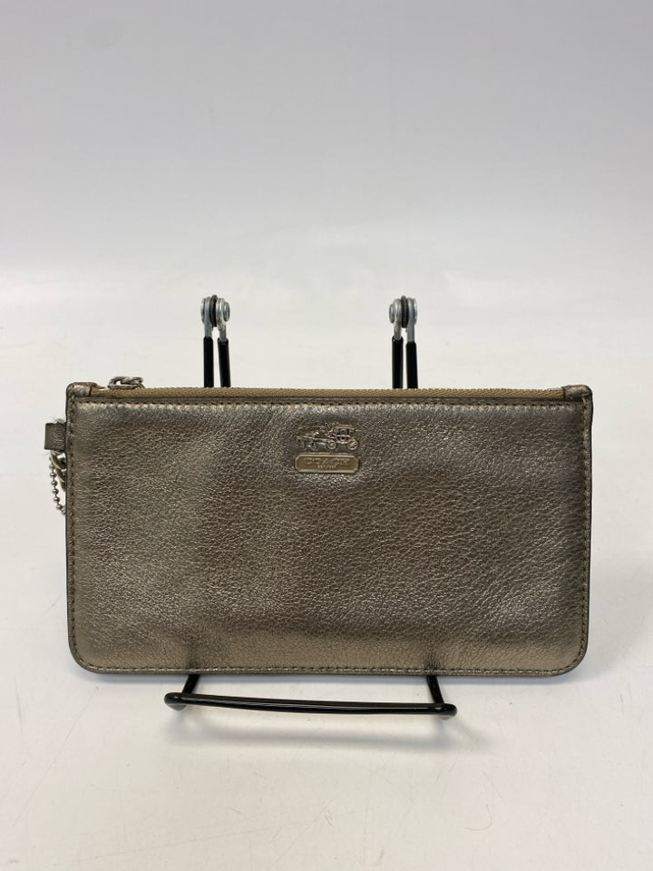 Coach Pewter Metallic Wristlet