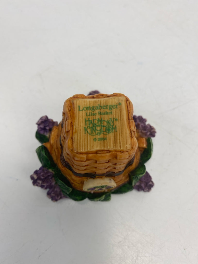 Longaberger Harmony Kingdom Lilac Basket Mini Trinket  Box